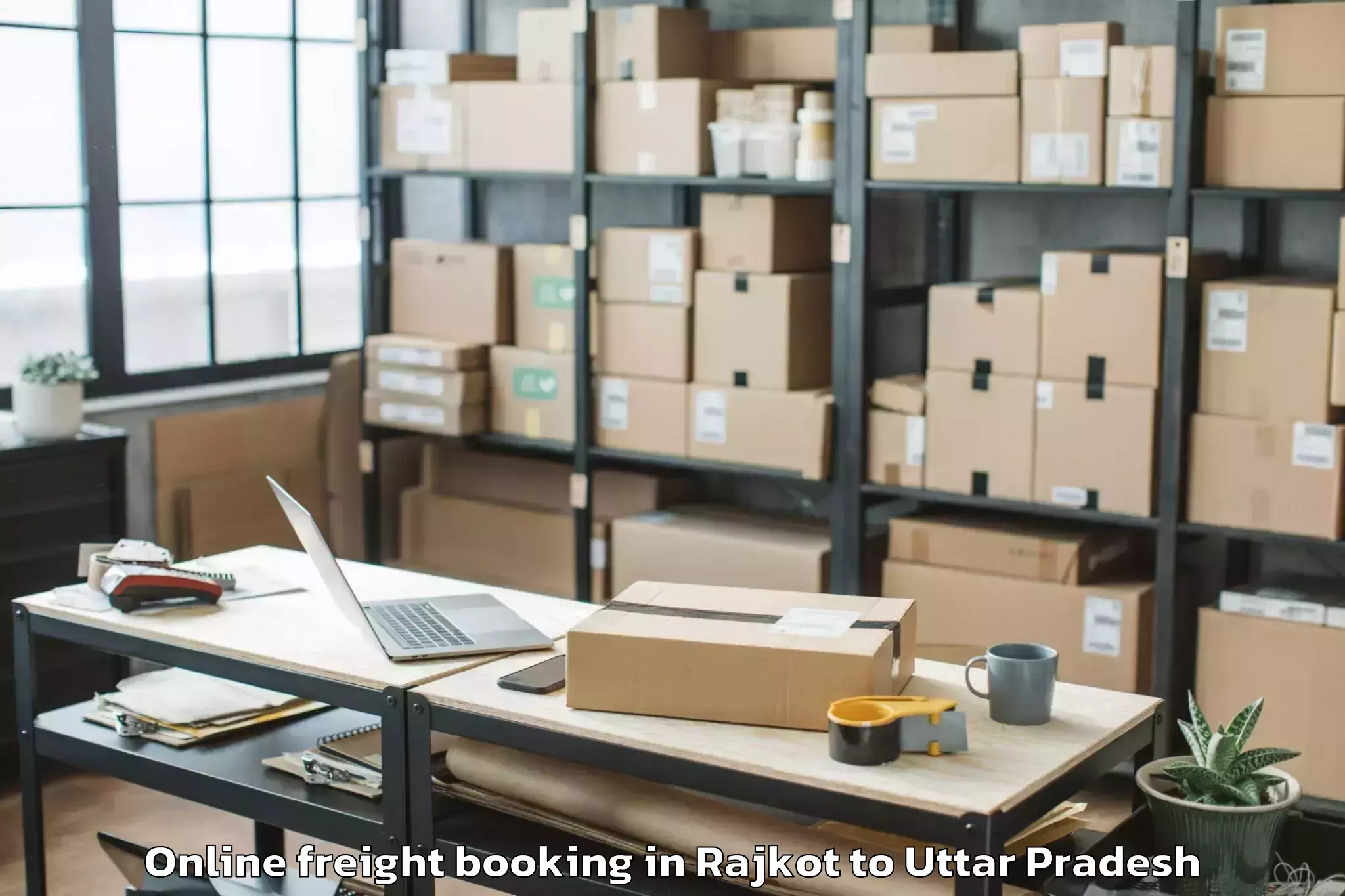 Expert Rajkot to Wave Mall Lucknow Online Freight Booking